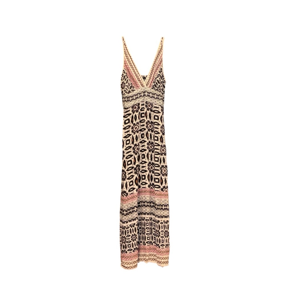 Angie Boho Maxi Dress Geometric Tribal Print Rayon Sleeveless AR41 - Picture 2 of 4